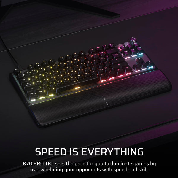 CORSAIR K70 MAX RGB Magnetic Mechanical Wired Gaming Keyboard – MGX Adjustable Switches, Simultaneous SOCD and Rapid Trigger, PBT Double-Shot Keycaps, Sound Dampening, 8000Hz Polling, QWERTY UK, Black