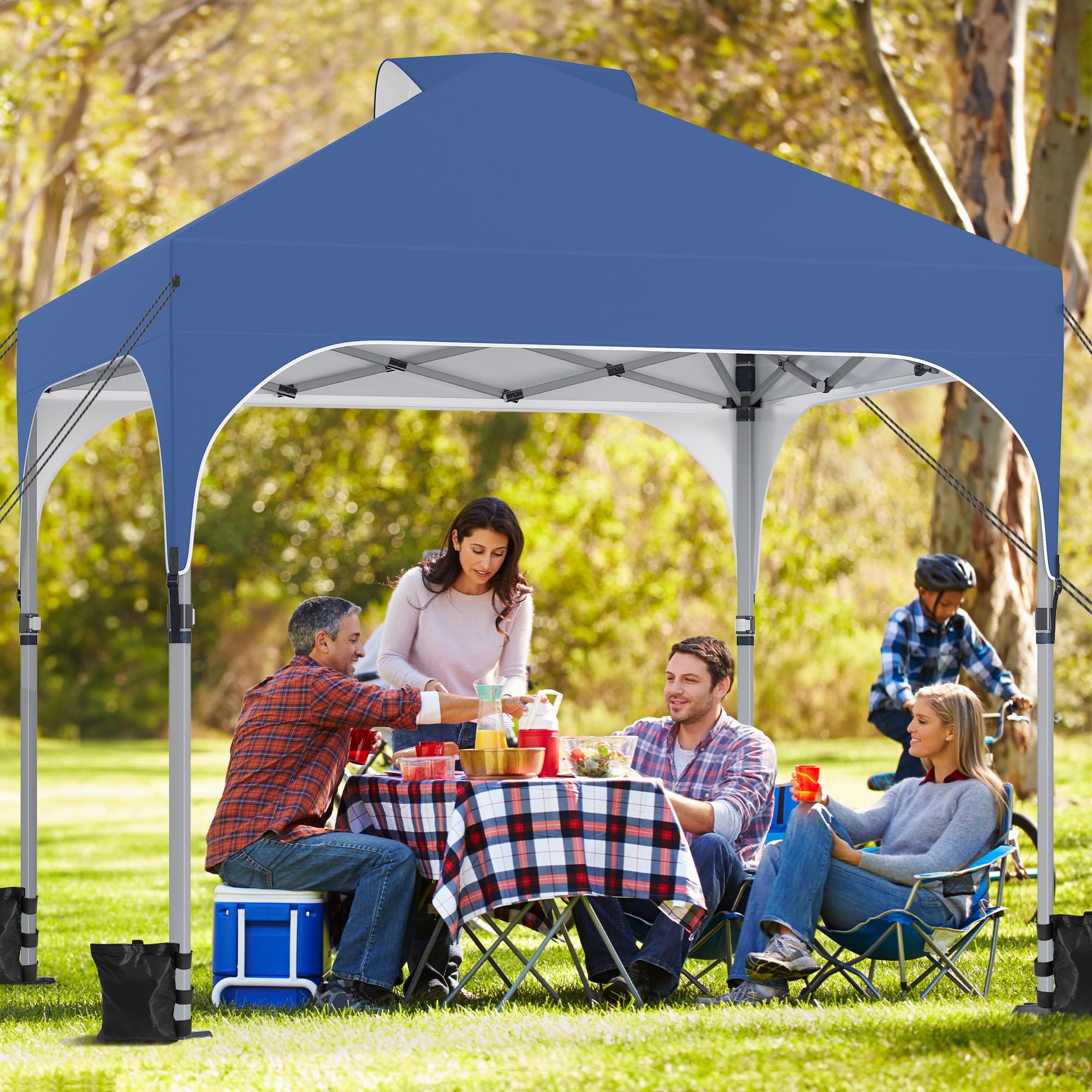 YITAHOME 2.5x2.5M Instant Heavy Duty Pop Up Gazebo, Waterproof Folding Garden Camping Party Tent Canopy Marquee with Roller Bag for Patio Markets Beach