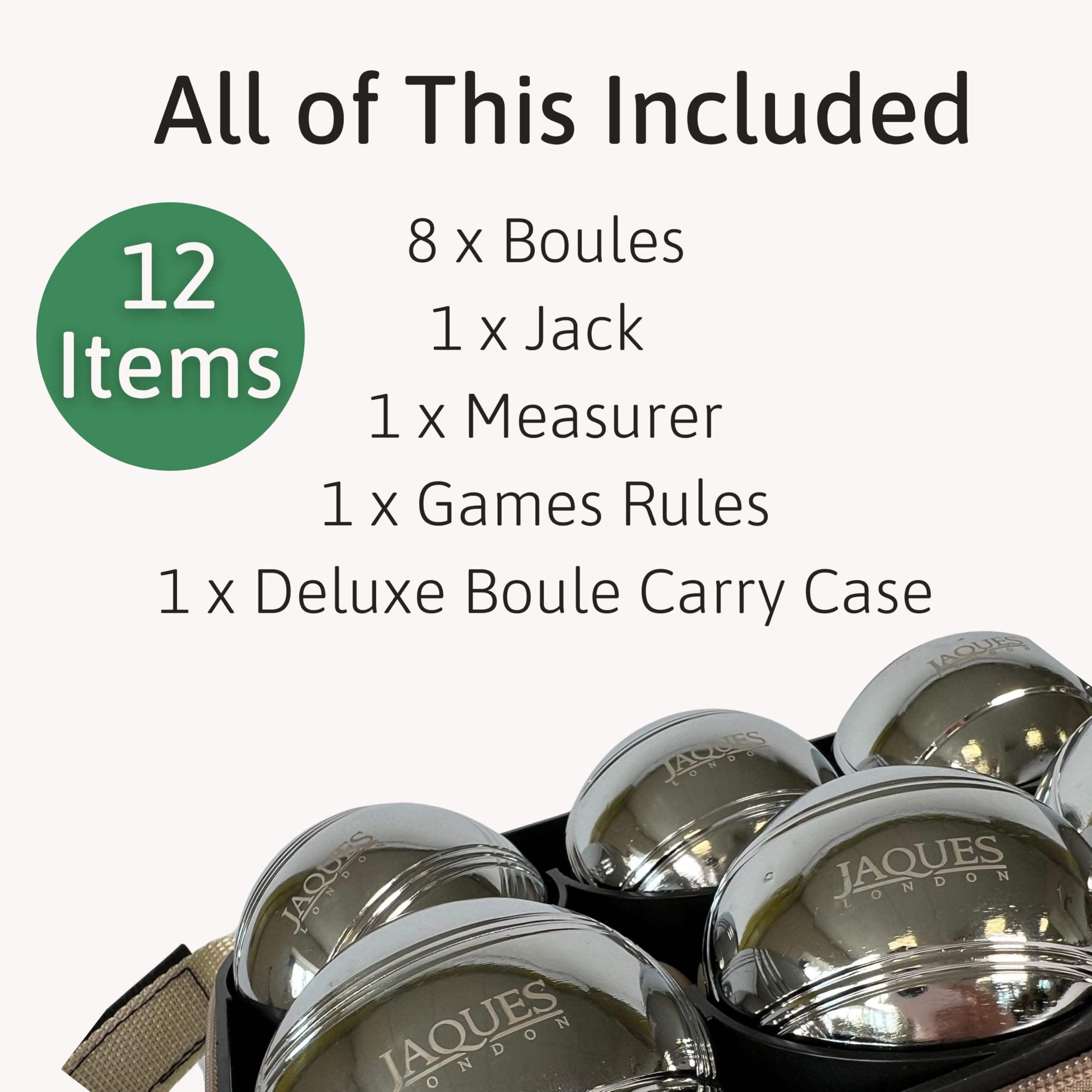 Jaques of London Luxury Boules Set | Steel Garden Petanque Set for Families | Quality Outdoor Games for Over 220 Years