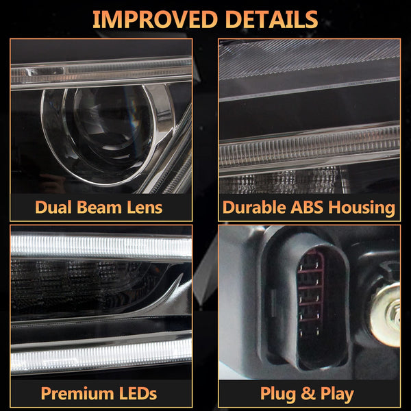 VLAND LED Rear Lights compatible with Jetta MK6 2011-2018 Sedan [Not fit LED & GLI models], Driver & Passenger Side - Red