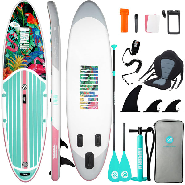 Niphean Inflatable Paddle Boards for Adults with All Accessories, 320cm Stand Up Paddle Board for All Skill Levels, SUP with 200kg Weight Capacity for 2 People, Inflatable Paddleboard with Seat
