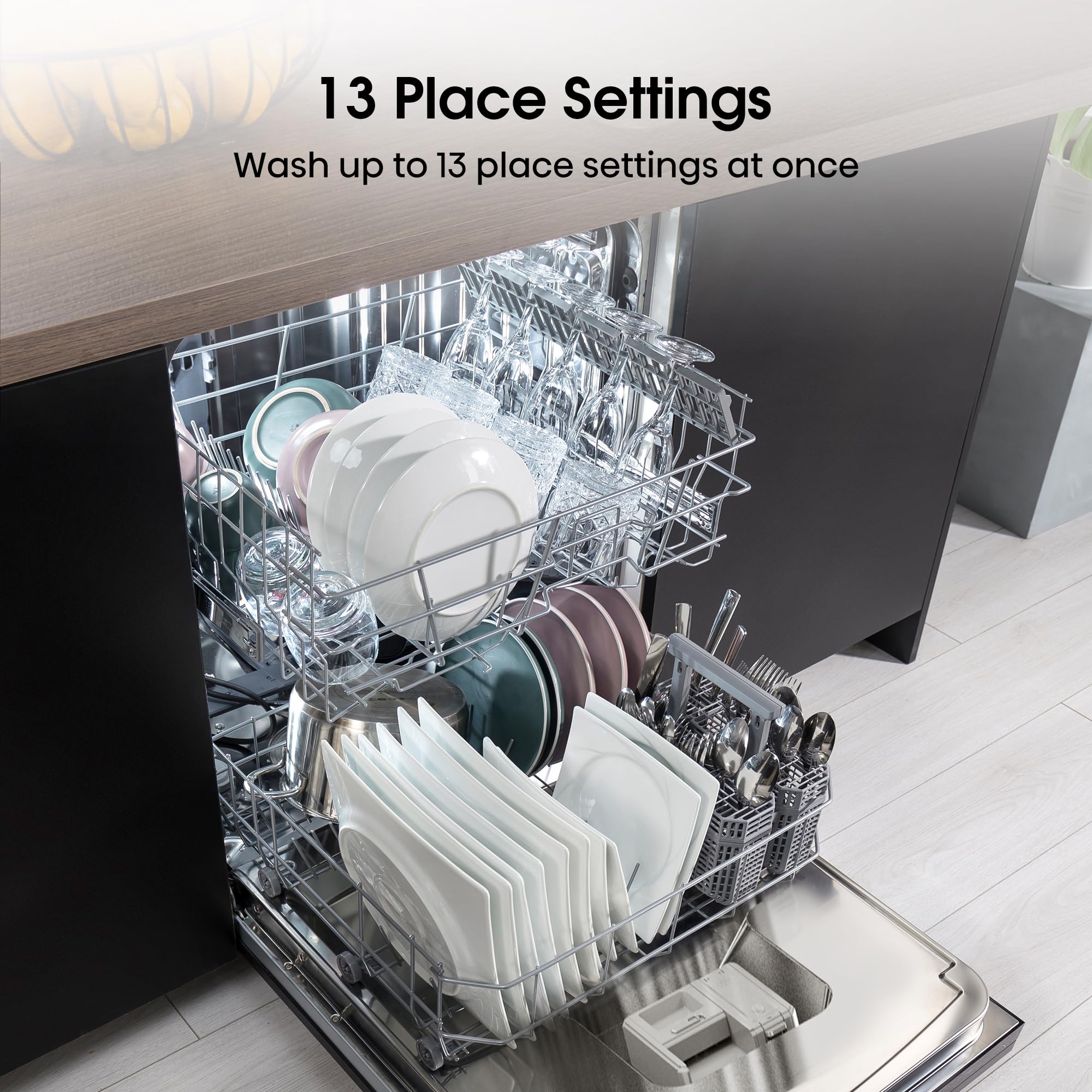 Hisense HS622E90WUK Freestanding Standard Dishwasher 85cm High - E Rated, White, 24 x 23 x 33 inches (L x W x H) [Energy Class E]