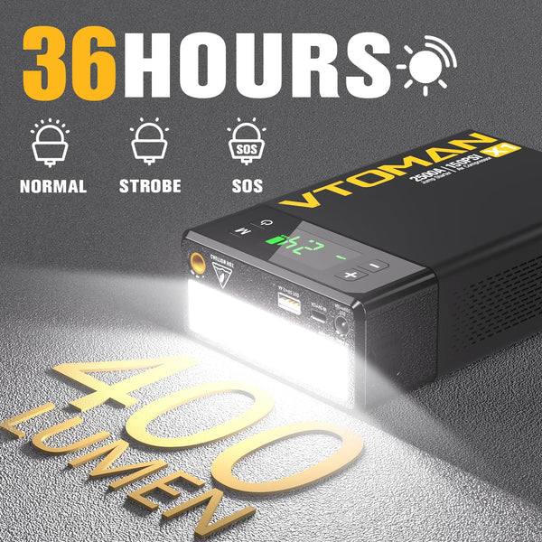 VTOMAN X1 Jump Starter Power pack with Air Compressor 2500A, Portable Car Battery Booster Jump Starter (Up to 8.5L Gas/6.0L Diesel Engines) Jump Pack with 150PSI Digital Tire Inflator