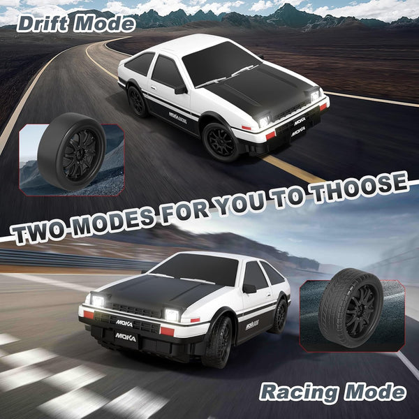 AYIQUTY RC Drift Car, 1:24 Mini 4WD Remote Control Drift Cars with Semi Proportional Throttle and LED Light, 25KM/H RC Racing, Boys Toy Gifts Age 6 7 8 9 10+