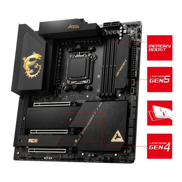 MSI X670E GAMING PLUS WIFI Motherboard, ATX - Supports AMD Ryzen 9000 / 8000 / 7000 Series Processors, AM5 - 80A SPS VRM, DDR5 Memory Boost 7800+ MHz/OC, PCIe 5.0 x16, M.2 Gen5, Wi-Fi 6E