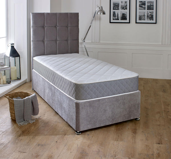 Extreme Comfort Spring Coil Diamond Grey Essentials Mattress | 2ft6 Small Single (75cm x 190cm) | Foam Free Spring Coil | Plush Feel | Cooltouch Plus