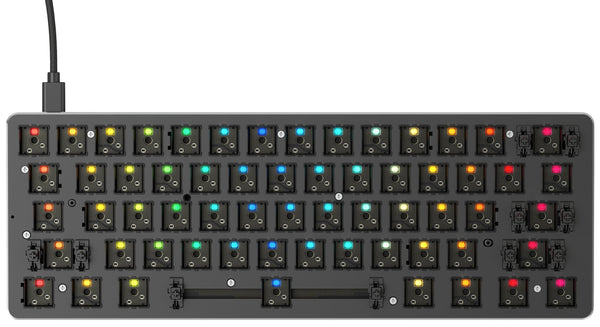 Glorious Gaming GMMK Compact 60%, Barebones (Frame Only) - Mechanical Gaming Keyboard, Per Key RGB, Hotswap & Customisable, International/ISO Layout - Black