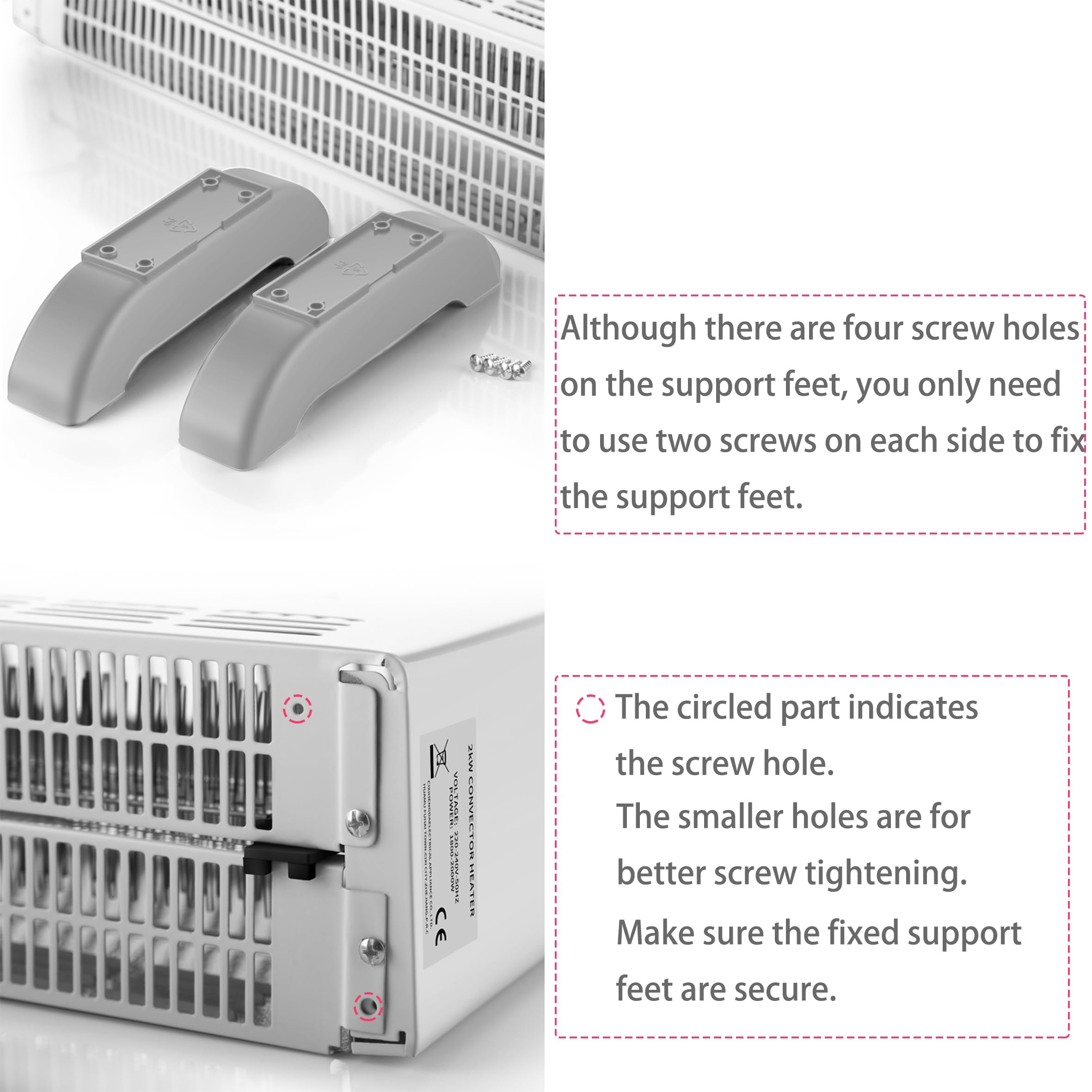 DONYER POWER Convector Radiator Heater 2000W Room Heating with Adjustable Thermostat and 24-HR-Timer Oil-Free