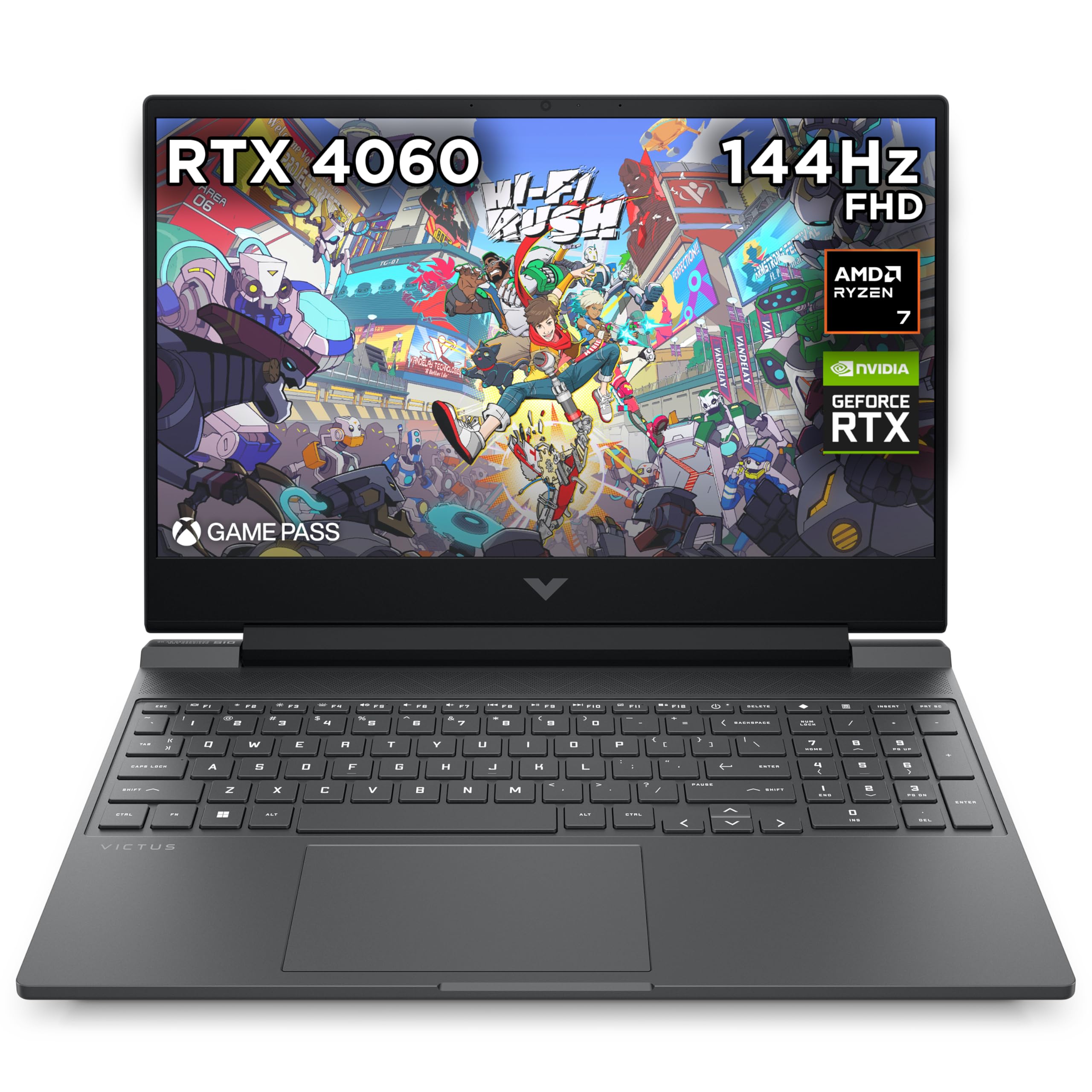 HP Victus 15.6" Gaming Laptop, AMD Ryzen 5-8645HS, 8 GB RAM, 512 GB SSD, NVIDIA GeForce RTX 2050 Graphics, FHD IPS Display, Up to 6 hrs 15 battery, Win 11, Mica Silver, 15-fb2002sa