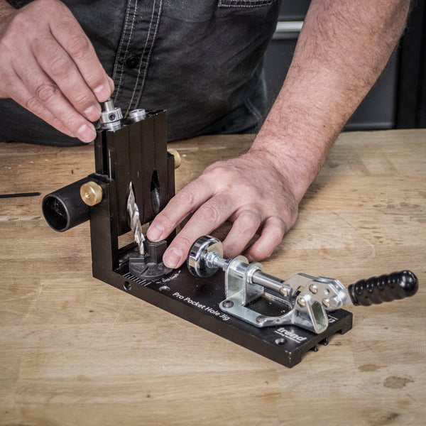 Trend Pocket Hole Jig Pro Kit with Pocket Hole Jig, Support Rods & End Stops, Face Clamp, HSS Drill Bit & Depth Collar, Square Drive Bits, 100 Screws & Storage Case, PH/JIG/AK , 12.7-38mm