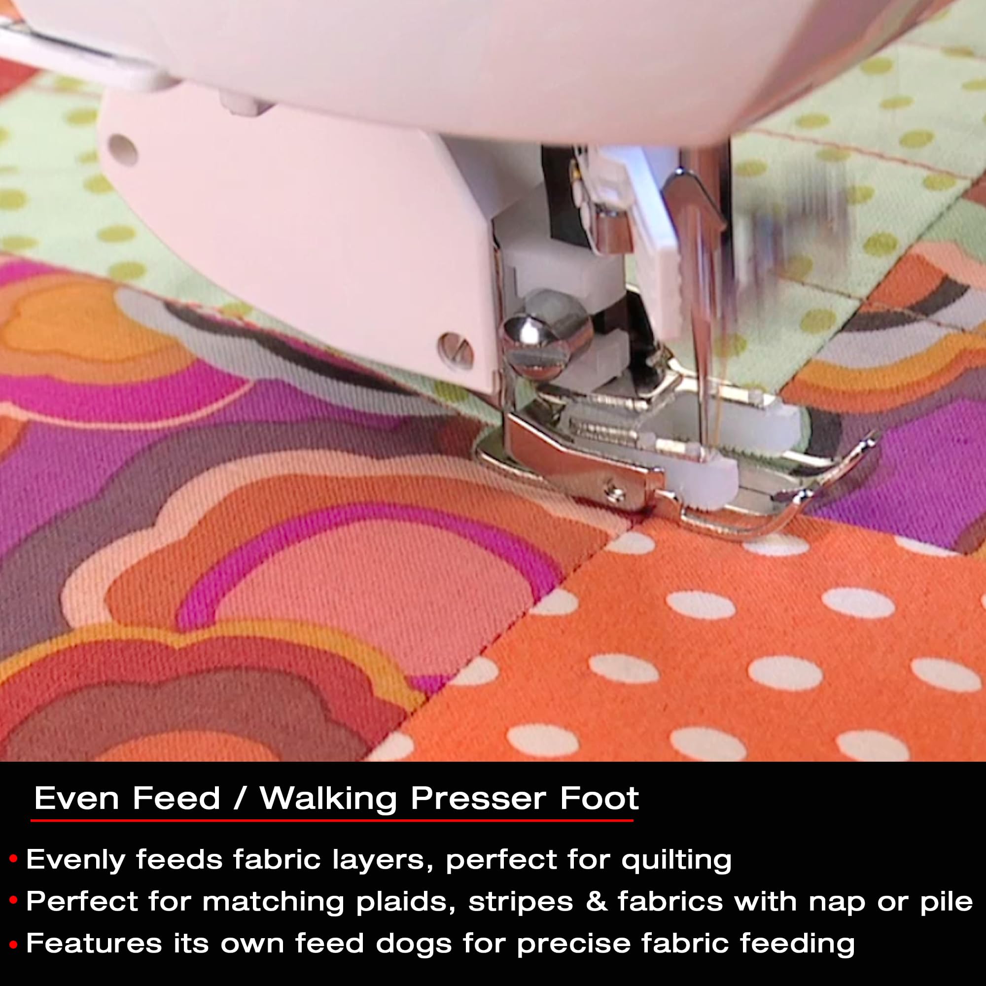 SINGER Even Feed Walking Presser Foot | Ideal for Quilting, Sewing Multiple Layers & Matching Patterns | Compatible with SINGER CA, CB, EA, MA, MB