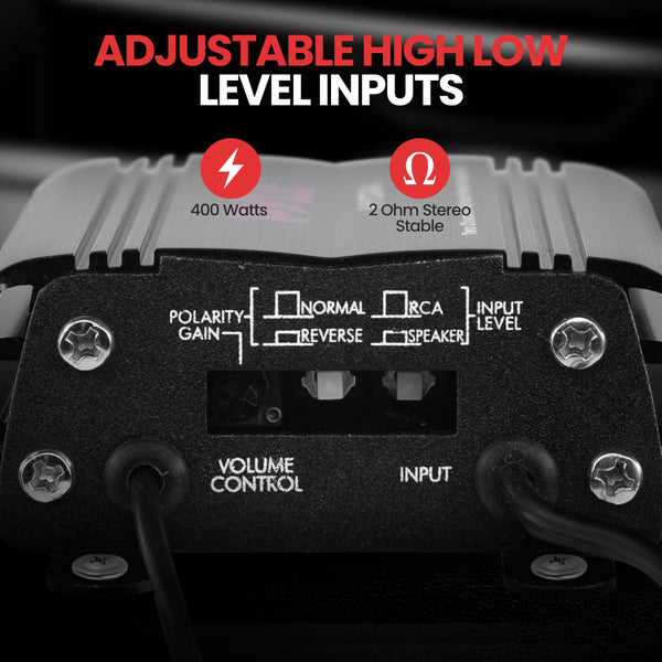 Pyle PLMRMP1B 400W 2 Channel Waterproof Micro Marine Amplifier