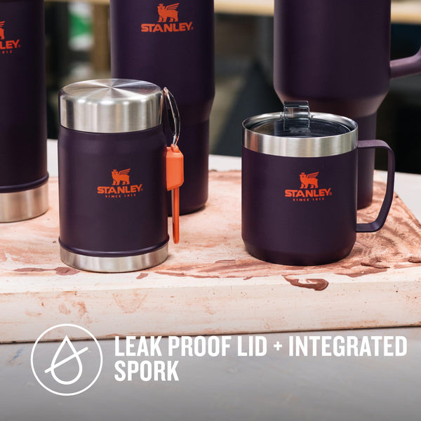 Stanley Classic Legendary Food Jar 0.4L With Spork - Keeps Cold For 7 Hours - BPA-Free Stainless Steel Soup Flask - Leakproof - Dishwasher Safe - Rose Quartz