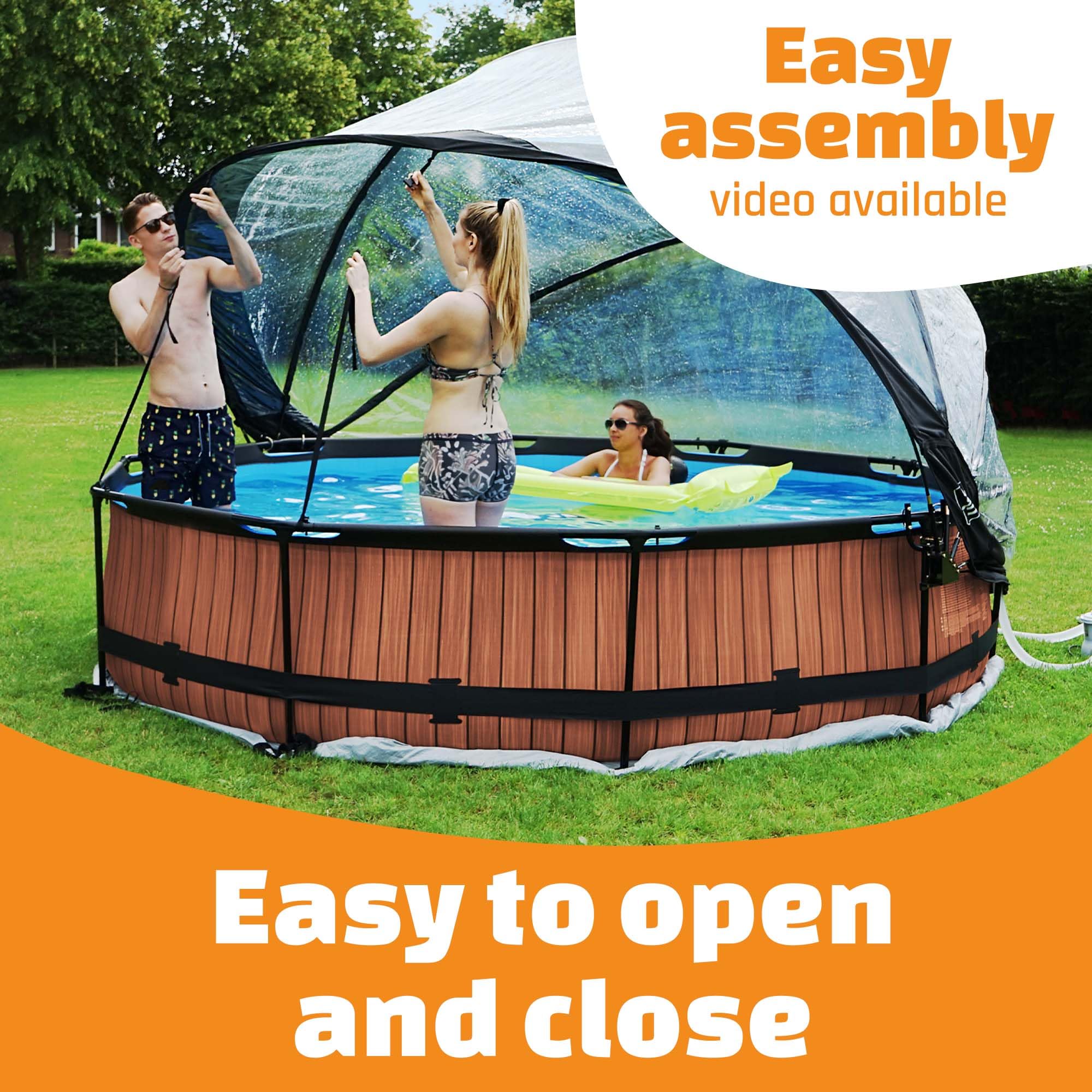 Pool Dome 10 ft - For Intex/Bestway Pools - Keeps Water Warm and Clean - Protects Against Wind and Debris - Excellent Customer Service - Universal Swimming Dome