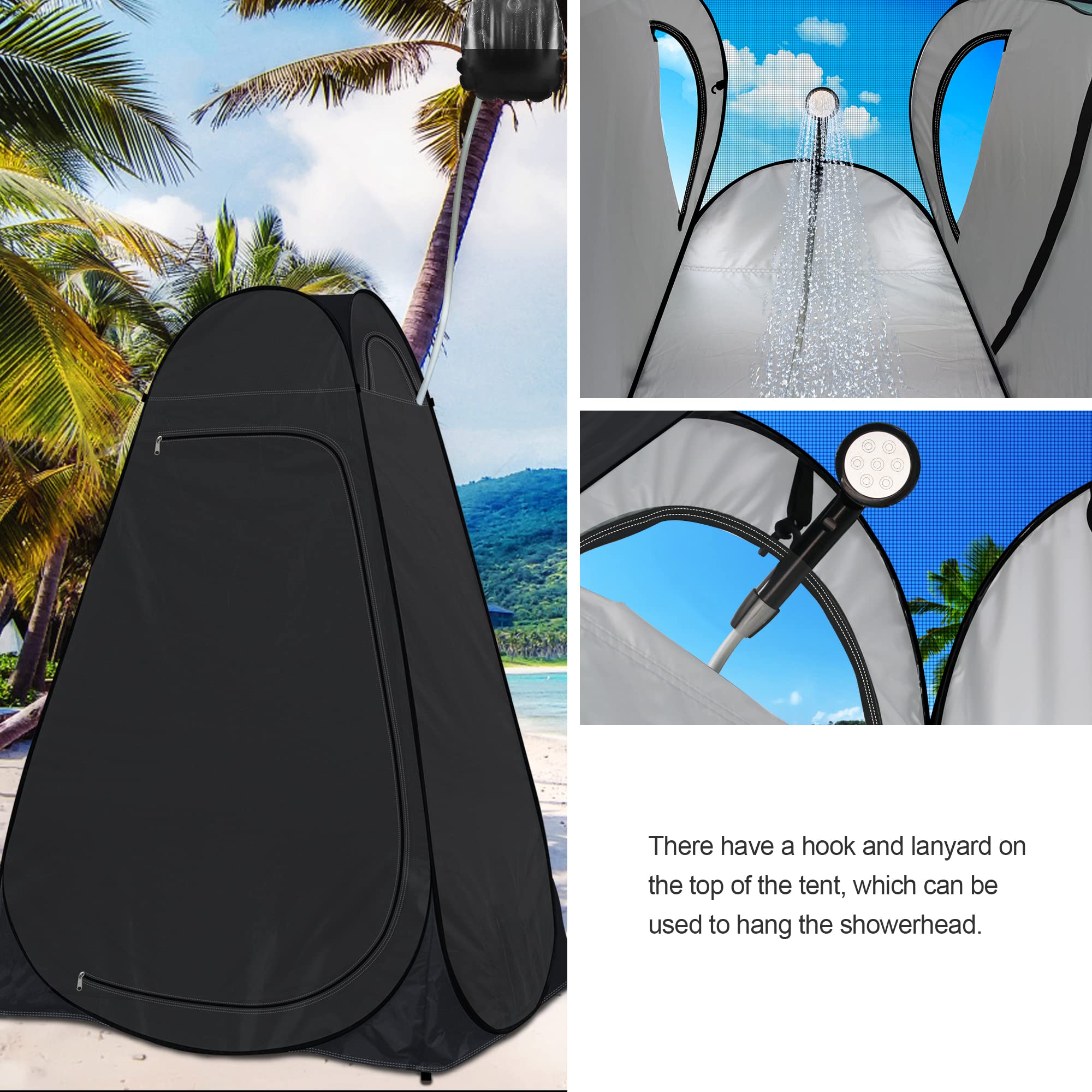Pop Up Toilet Tent riggoo Portable Shower Toilet Tents for Camping Privacy Outdoor Changing Room for Beach Fishing Hiking Sun Shelter (UV Protection)