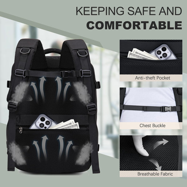 for Easyjet Cabin Bag 45x36x20, Travel Backpack with TSA Approved Clear Bag, Carry-ons Cabin Backpack for Travelling Underseat Cabin Bag Laptop Backpacks Luggage Set