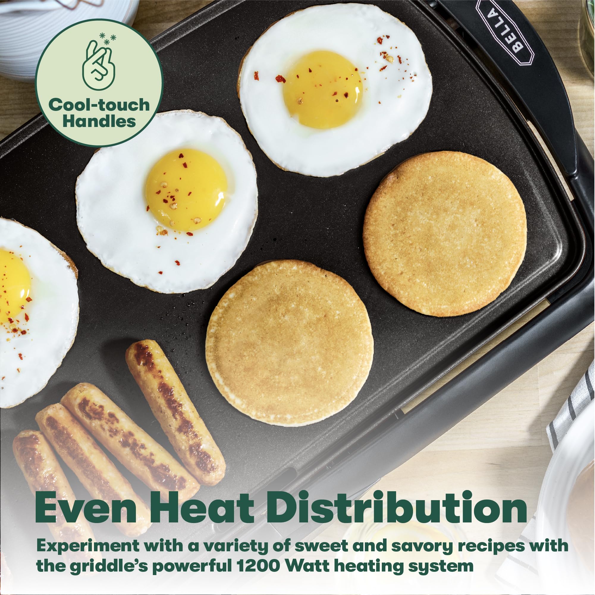 BELLA 17876 Griddle, Aluminium, Black