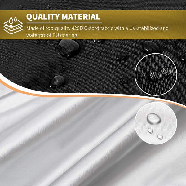 BEEWAY Garden Furniture Cover With Air Vent, Waterproof Patio Rattan Sofa Table Chair Set Cover - 420D Oxford Fabric, Windproof - Rectangular 242 x 182 x 100cm