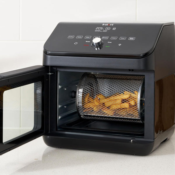 Instant Pot - Versazone Dual Black Air Fryer - Large 8.5L, Family Size - Single Double Basket with Divider - 8 in 1 - Food Dehydrate, Grill, Bake, Roast, Reheat, Non-Stick, Easy Clean, Dishwasher Safe