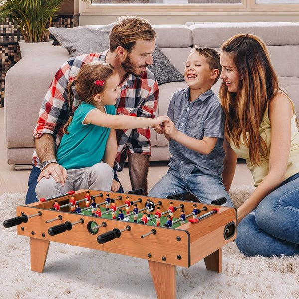 COSTWAY 27'' Football Table Top, Football Soccer Game Toy Set with Wooden Frame for Kids, Family and Party (27'' Football Table Top)
