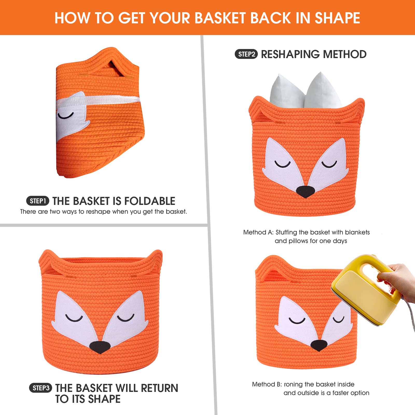 ACOHSY Storage Baskets Storage Boxes,Set of 3 30x30x30 Toy Storage,Kallax Storage Boxes,Can be used as Washing Basket,Dog Toy Basket,Clothes