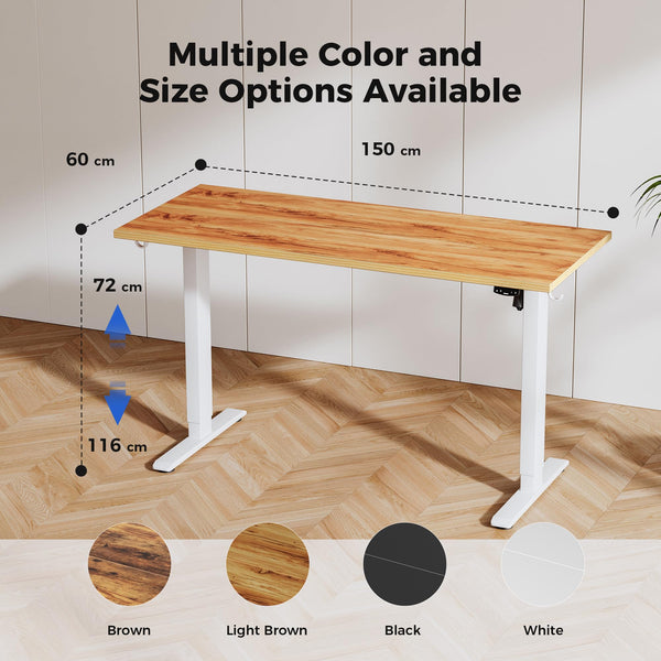 Agilestic L-Shaped Electric Standing Desk, 140cm Height Adjustable Sit-Stand Desk for Home Office, Ergonomic Computer Desk with Spliced Board, White