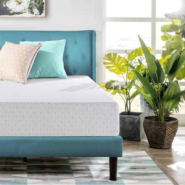 ZINUS Single Mattress - Memory Foam - 90x190cm/3x6ft - Height 13cm/5in - Medium Firmness - Orthopaedic Support with Comfort foam - Green tea Designed in UK standards