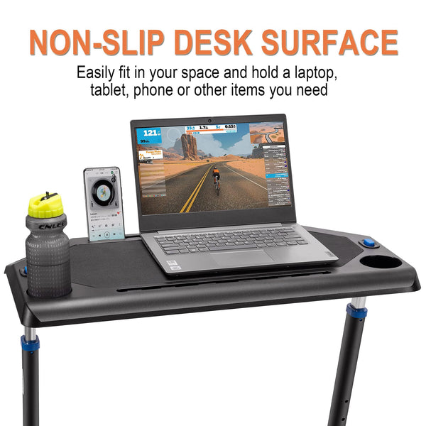 CXWXC Indoor Training Bicycle Desk, Height-Adjustable Computer Stand with Non-Slip Surface - Portable Bicycle Trainer Fitness Table with Lockable