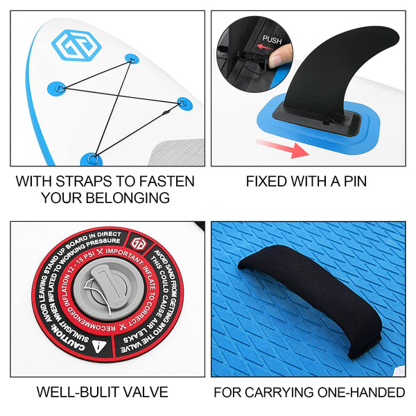 Goosehill Inflatable Stand Up Paddle Board, Premium SUP Package, 10' Long 32" Wide 6" Thick, Patterns Open for Customization