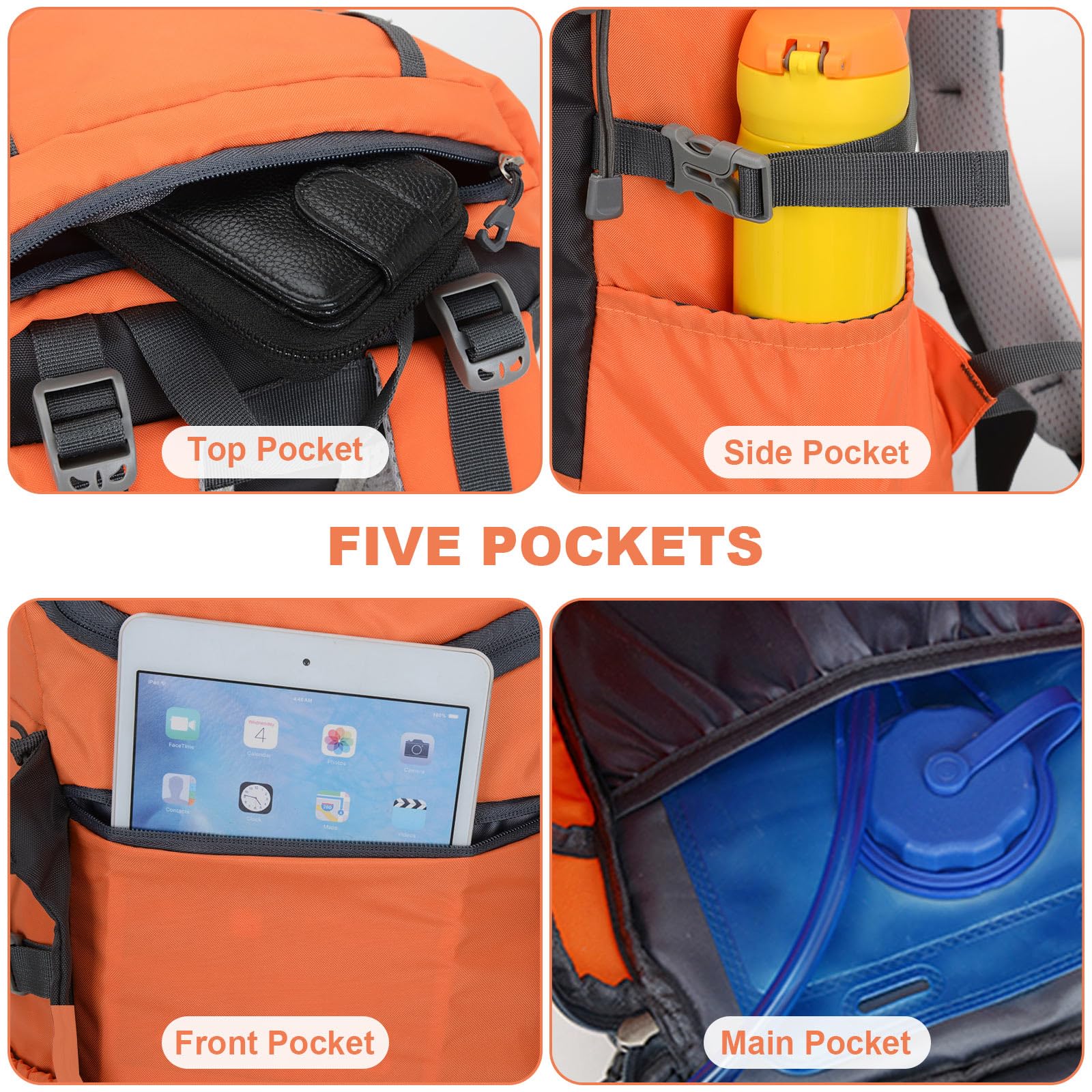 jianyana Hiking Backpack Waterproof 30L Foldable Rucksack Lightweight Camping Bag skiing climb mountains Camping Trekking Hiking Walking Cycling Climbing Outdoor Sports for Women Men