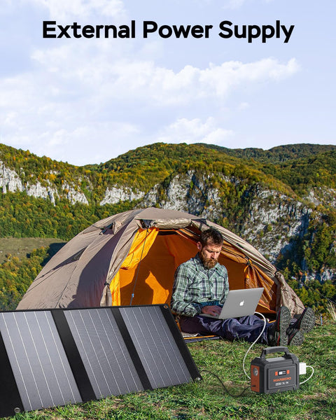 MARBERO Portable Power Station 98Wh Large Battery Pack 100W(150W Peak) Solar Generator Camping Backup with AC Plug Socket with LED Light for Outdoor Adventure RV Trip Home Blackout Emergency