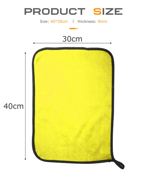 Flaconi 6PCS Microfibre Cloth Car,Cars Cleaning Products,12”x16” Microfibre Cleaning cloth,Automotive Detailing Products,Micro Fiber Cloth,Fit for Car Washing,Drying,Detailing (Yellow)
