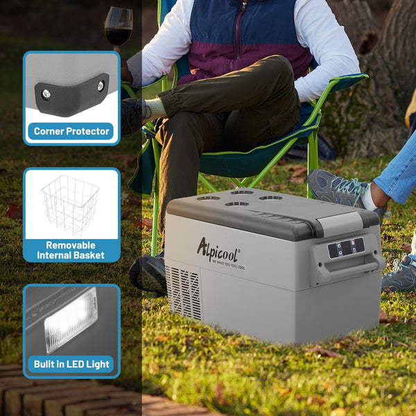Alpicool CF45 45L Compressor Car Refrigerator, Portable Camping Fridge DC 12v Freezer for TruckCampervanRVBoat, -20℃ to 20℃