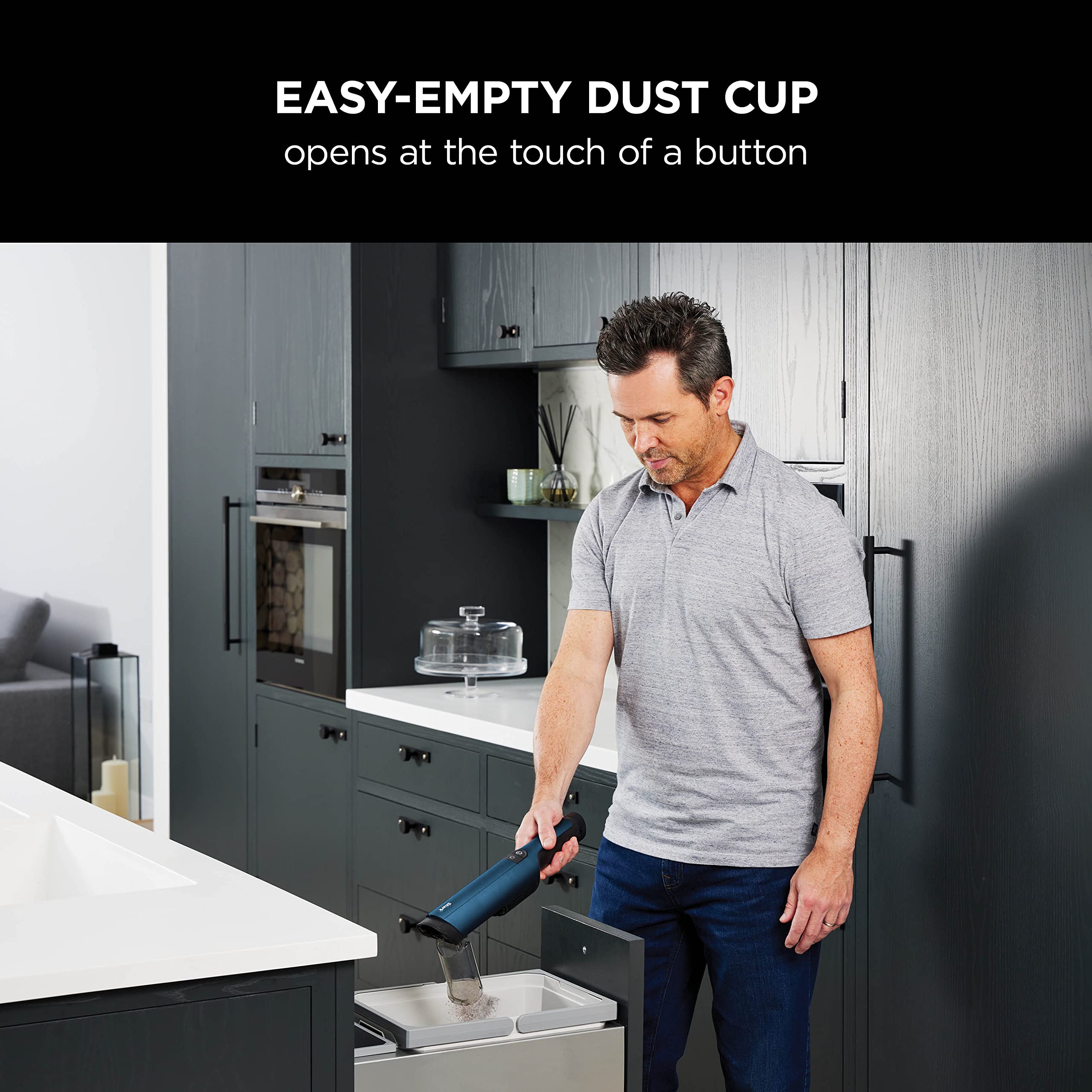 Shark WandVac 2.0 Cordless Handheld Vacuum Cleaner, Small & Lightweight, Powerful Suction Handheld Vacuum with Boost Mode, Pet and Duster/Crevice Tools, 15 Mins Run-Time, Charging Base, Blue WV270UK