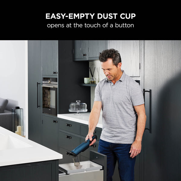 Shark WandVac 2.0 Cordless Handheld Vacuum Cleaner, Small & Lightweight, Powerful Suction Handheld Vacuum with Boost Mode, Pet and Duster/Crevice Tools, 15 Mins Run-Time, Charging Base, Blue WV270UK