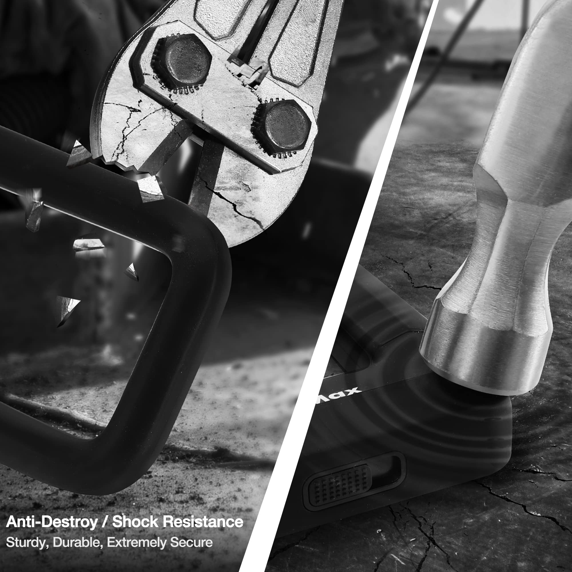 ValueMax Bike Lock, High Security Bike U Lock 17mm, with Sturdy Mounting Bracket and Keys, D Cycling Lock for Bicycles/Motorcycles/Scooters/Collapsible Doors