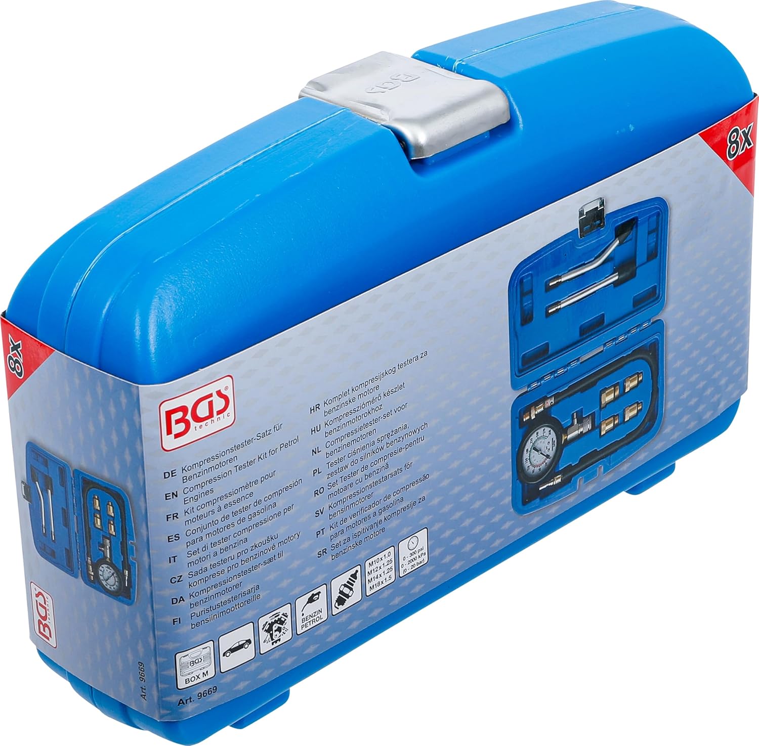 BGS 9669 | Compression Tester Kit for Petrol Engines