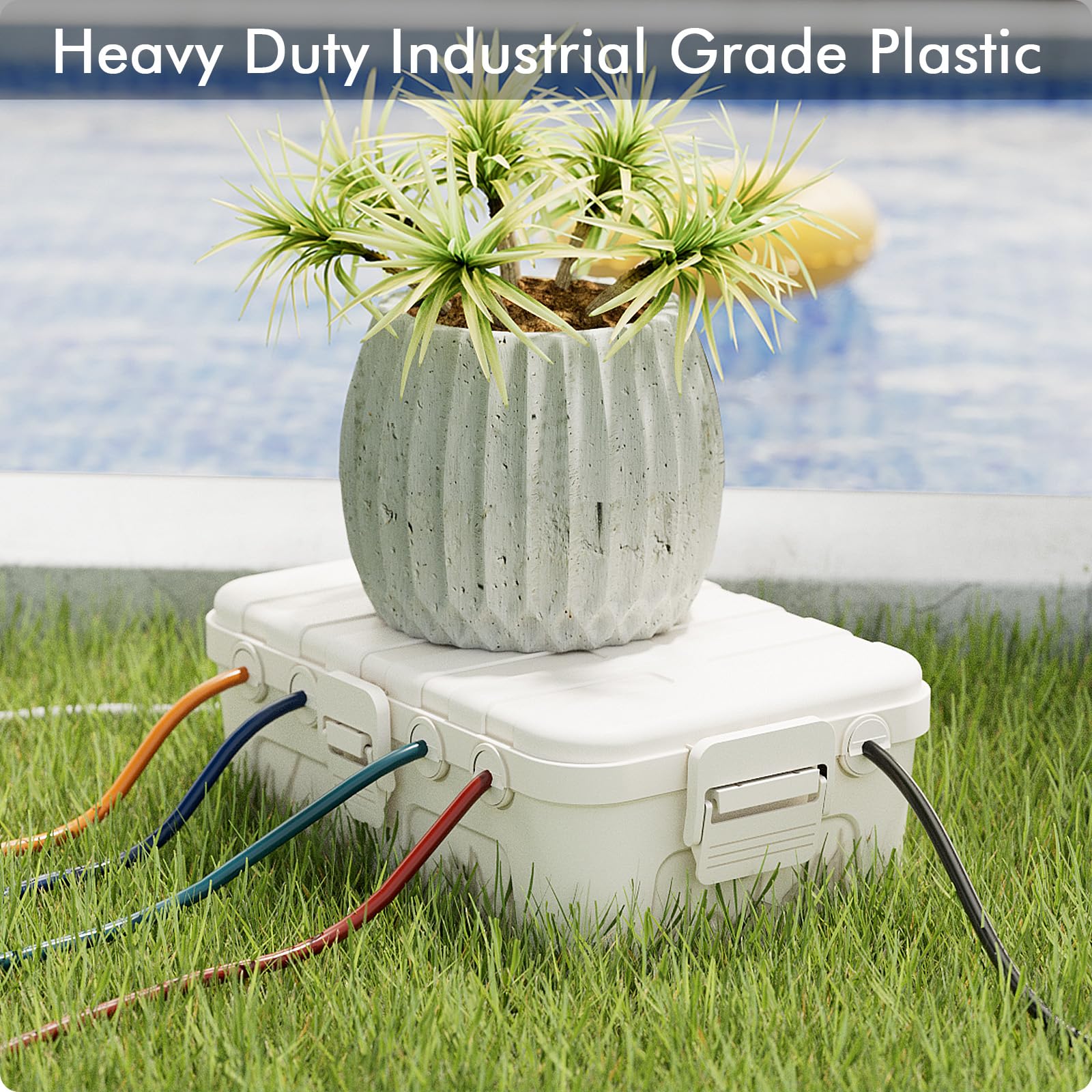 RESTMO Extra Large Waterproof Electrical Box, IP54 Weatherproof Outdoor Outlet Cover, Protect Outlet, Plug, Timer, Power Strip (Not Included), Holiday Light Decoration, 32 x 22 x 13 cm, Black