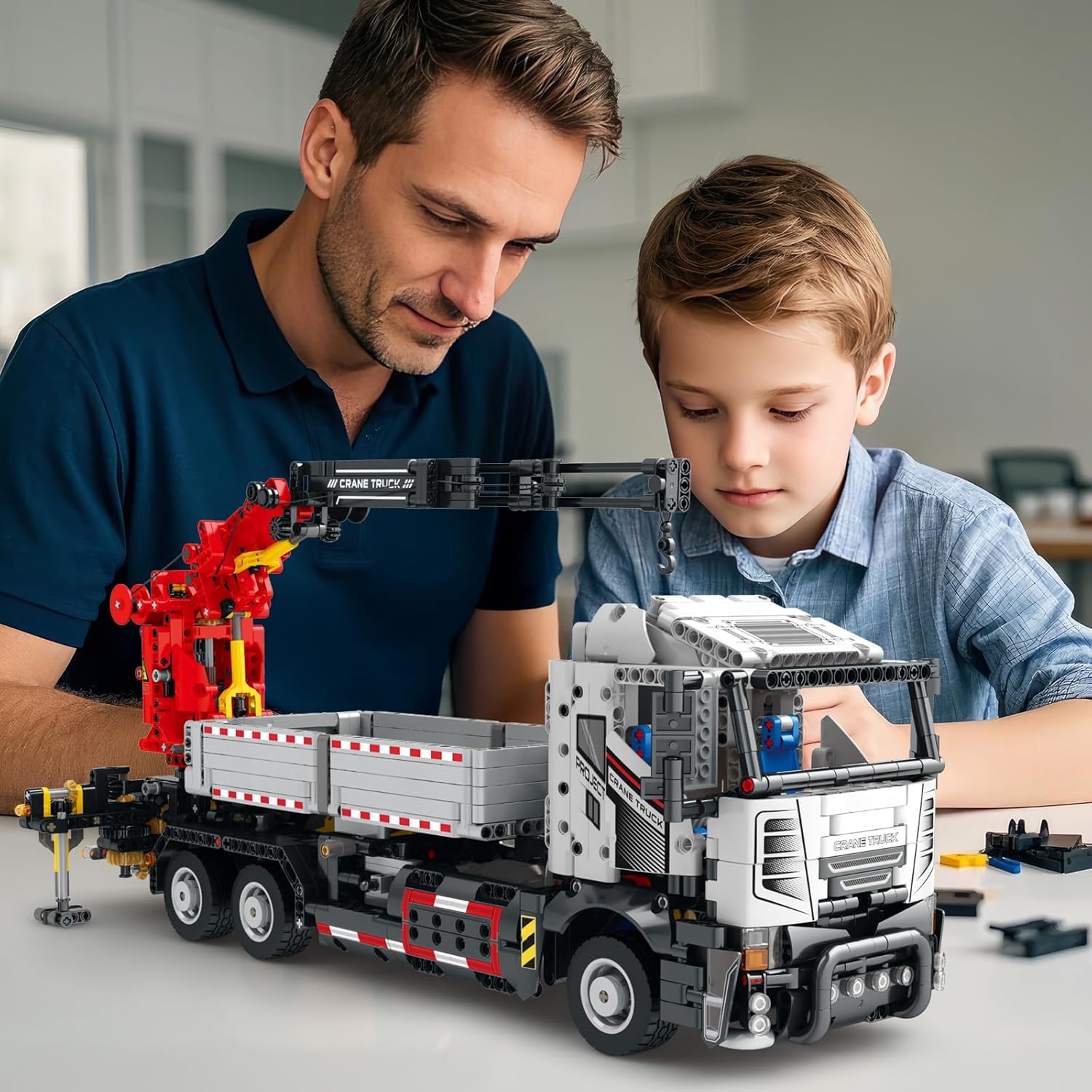 Reobrix RC Crane Truck Toy Building Block with Motors, Technical Engineering Crane Mounted Car Construction Toy Model, 22011 Heavy Duty Vehicle Hobby Kits Colleciton Gift for Adults Men Boys (2178Pcs)
