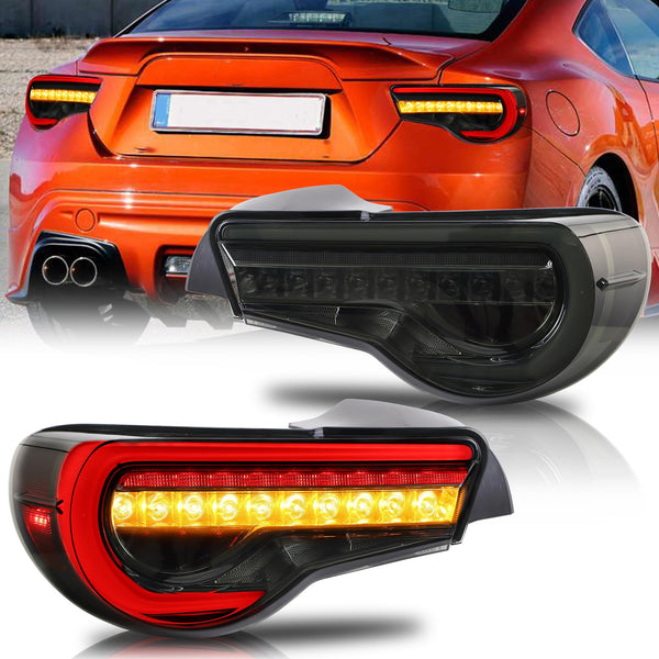 VLAND Rear Lights for GT86 FT86 2012-2020 BRZ 2013-2020 Tail Lights Assembly with Sequential Turn Signal (smoked a)