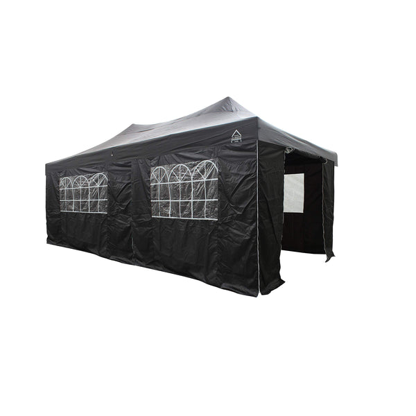 All Seasons Gazebos 3M x 6M Waterproof Gazebo Party Tent with Rustproof Frame and Wheeled Carry Bag (Metallic Grey)