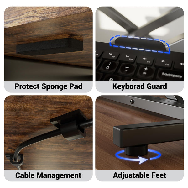 ERGOMAKER Standing Desk Converter, 36"/91cm Wide Height Adjustable Quick Sit to Stand Up Desk Riser for Dual Monitor