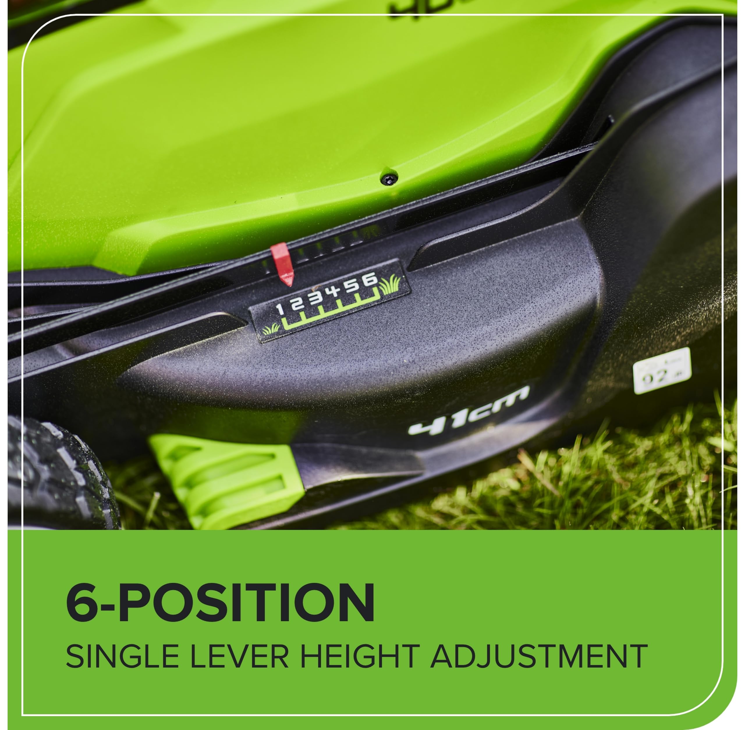 Greenworks 40V Cordless Lawnmower for Lawns up to 500m², 41cm Cutting Width, 50L Bag, Two of 40V 2Ah Batteries & One Charger, 3 Year Guarantee-G40LM41K2X, Green, Black, Grey