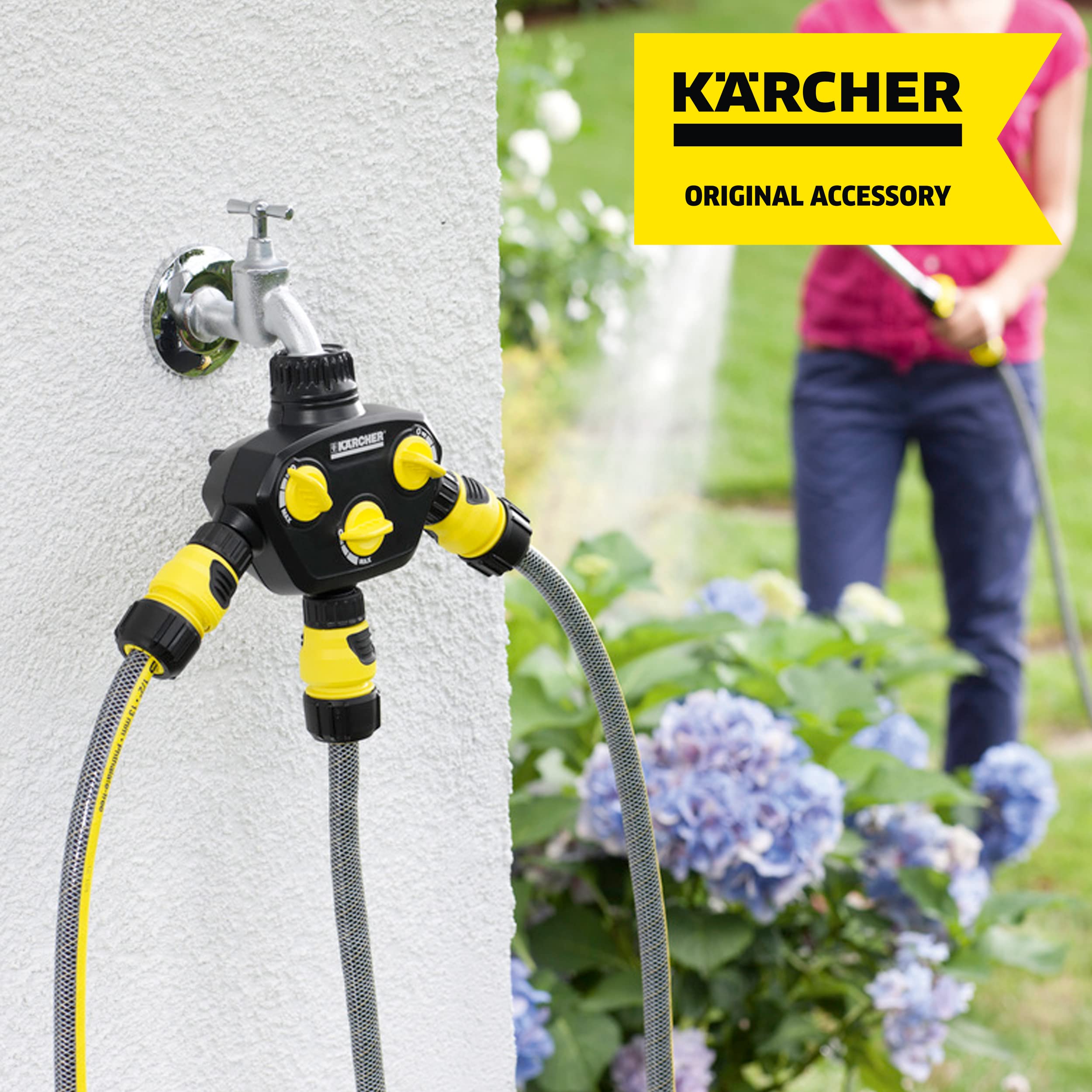 K?rcher 2.645-200.0 3-Way Tap Adapter, Schwarz