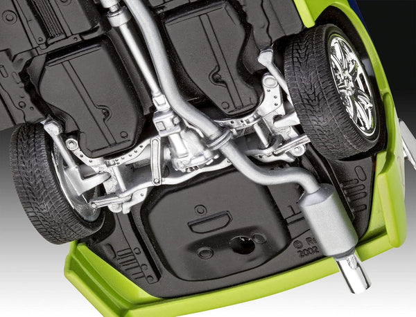 Revell Model Set 67691 Fast & Furious Brian's 1995 Mitsubishi Eclipse 1:25 Scale Unbuilt/Unpainted Plastic Model Kit with Contacta Professional Glue, Paintbrush & Selected Aqua Color Paints