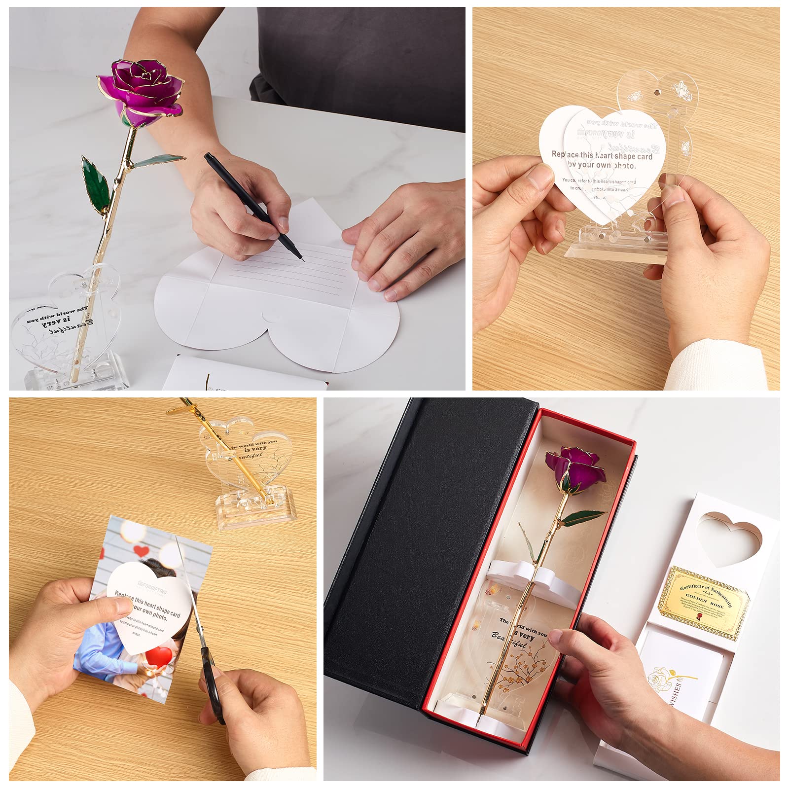 Ariceleo Gold Dipped Infinity Rose Last Forever Flower Decor, Birthday Gift for Women in Her Birthday Valentines Day Mothers Day, Resin Preserved Rose