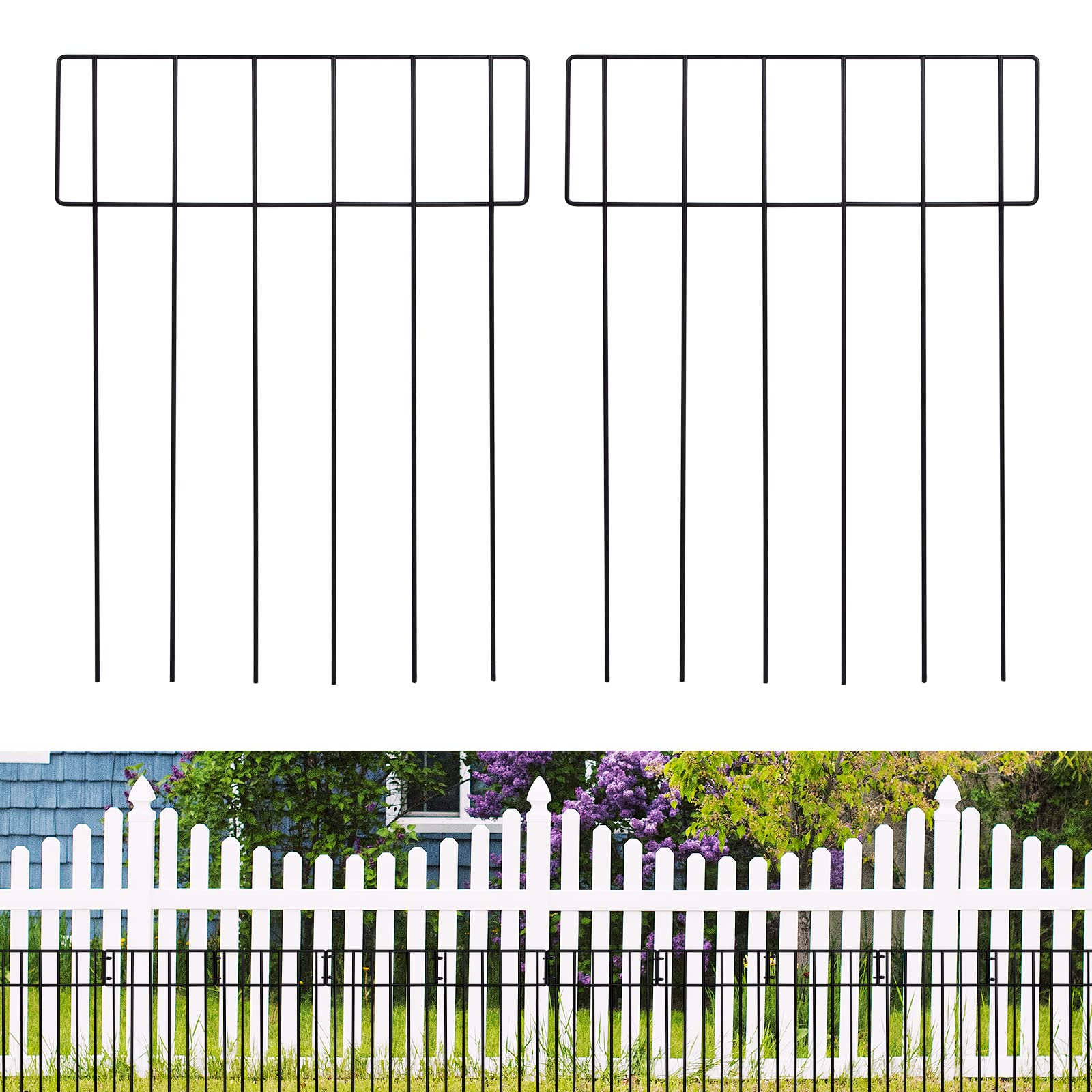 10.8 Feet Portabl Pet Dog Fence Outdoor, 10 Panels 17in H x 13in W Adjustable Garden Border Fencing for Dogs, Puppy Proof Barrier with Easy
