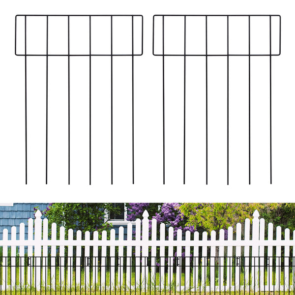 10.8 Feet Portabl Pet Dog Fence Outdoor, 10 Panels 17in H x 13in W Adjustable Garden Border Fencing for Dogs, Puppy Proof Barrier with Easy