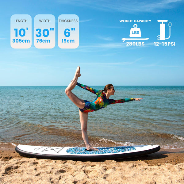 FunWater Inflatable Stand Up Paddle Board with Accessories,SUP Paddle Board Ultra-Light Includes ISUP,Adjustable Paddle,Pump,Dry Bag,Fin,Leash,Paddle Boards 11 FT for Youths and Adults