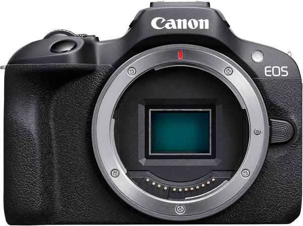 Canon EOS R100 - Compact Mirrorless Digital Camera - 24.1 MP, 4K Resolution - Dual Pixel CMOS AF, DIGIC 8 Processor - 6.5 FPS Continuous Shooting - Face & Eye Detection, Bluetooth, Wi-Fi, GPS